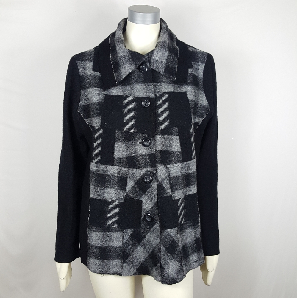 Chico's Wool Color Block Button Front Jacket - image 4